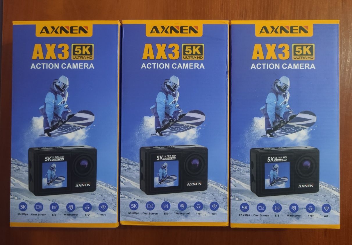 Екшн камери AXNEN AX3 5K EIS з аквабоксом і пультом