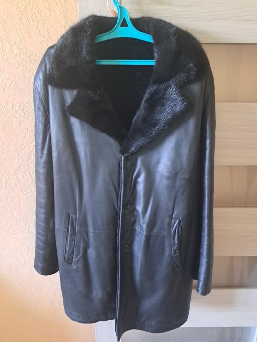 Продам чоловічу зимню дублянку з натуральної шкіри, норка/мутон