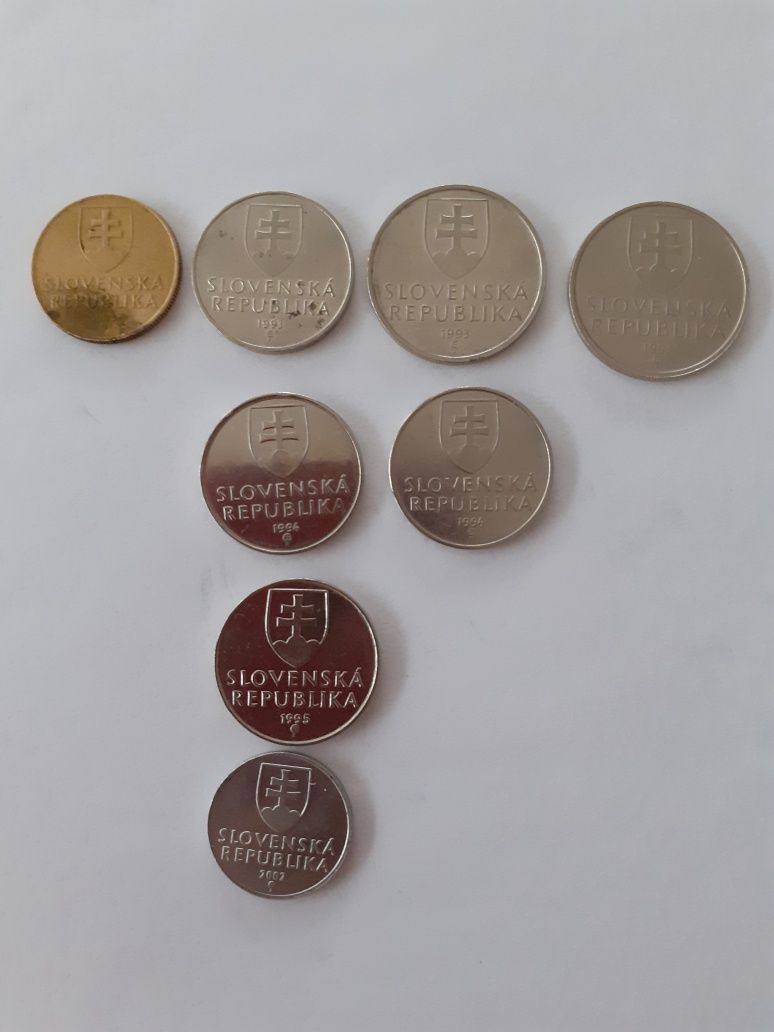 Monety 1993r do 2002r Słowacka Republika