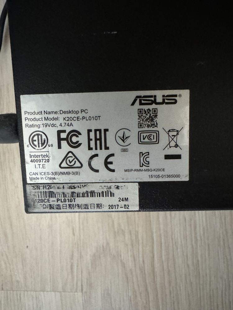 Продам системний блок ASUS K20CE-PL010T