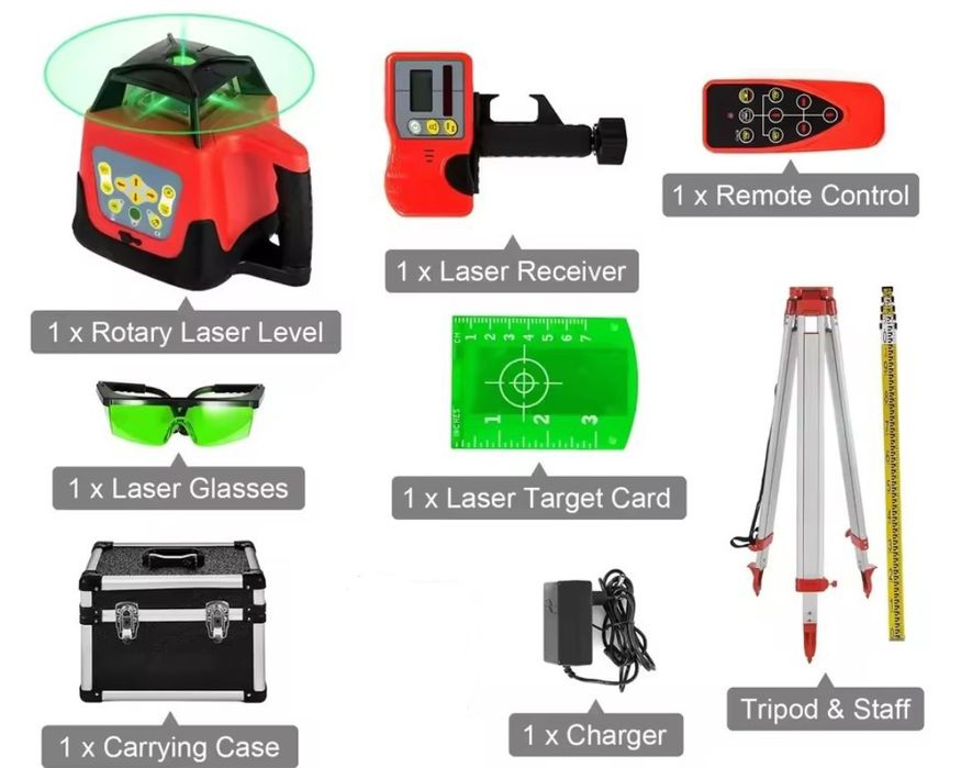 Niwelator Poziomica Laserowa  caly zestaw plus statyw i tyczka
