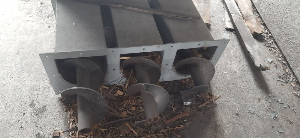 Витки шнека, шнеки. Бункери під щепу.