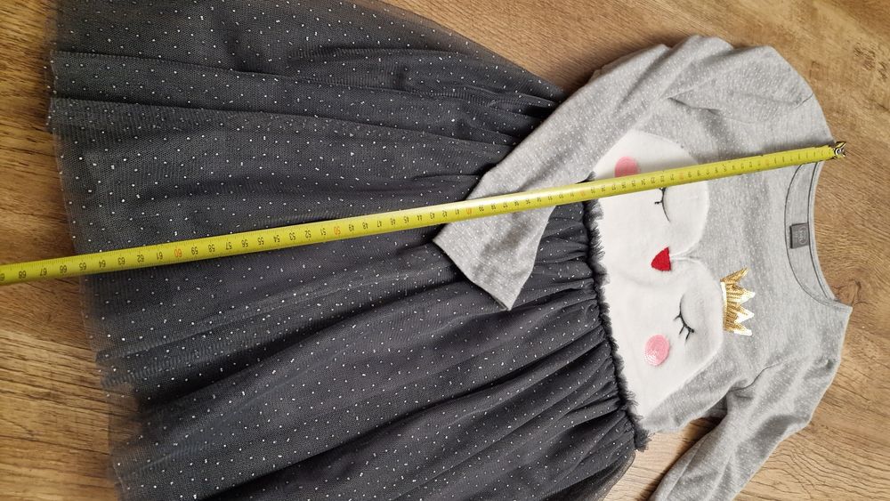 Sukienki 2sztuki 2pak długi rękaw szara i brudny róż rozm.134 święta