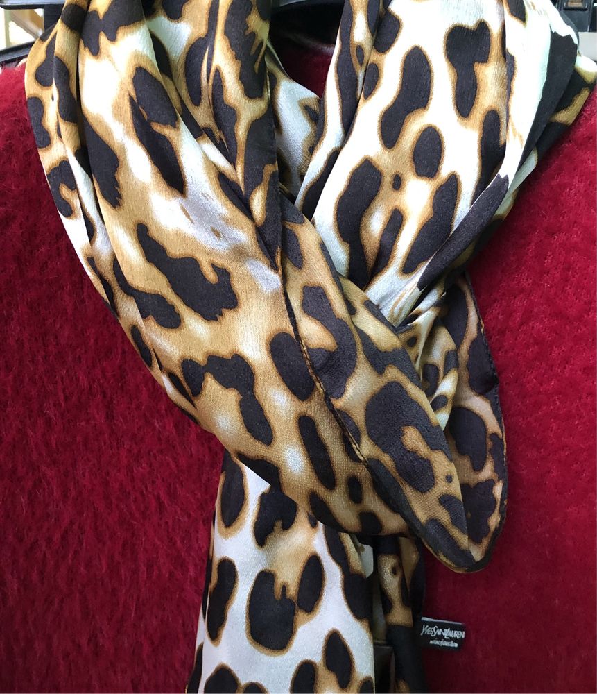 #Шикарный #Шарф-#Палантин #Yves Saint Laurent #Шелк #Италия