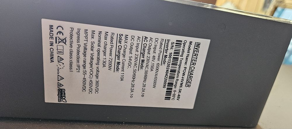 Інвертор гібридний powmr 6500wt