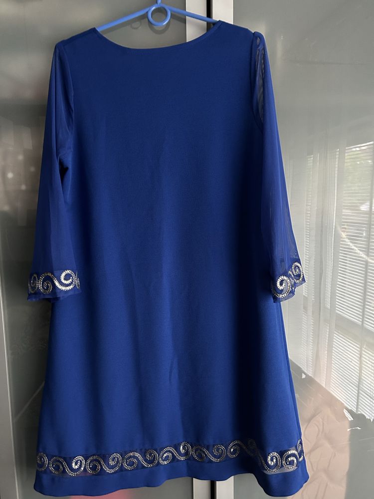 Sukienka niebieska chabrowa rozmiar 46 wesele komunia