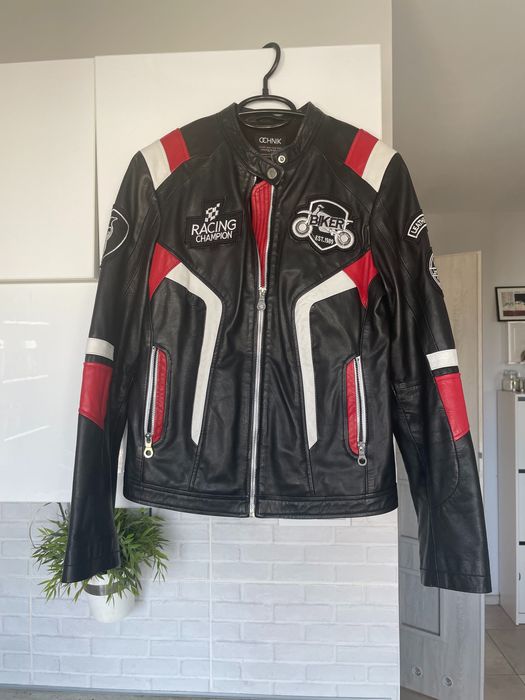Ochnik kurtka skórzana ramoneska biker racer skóra jak nowa