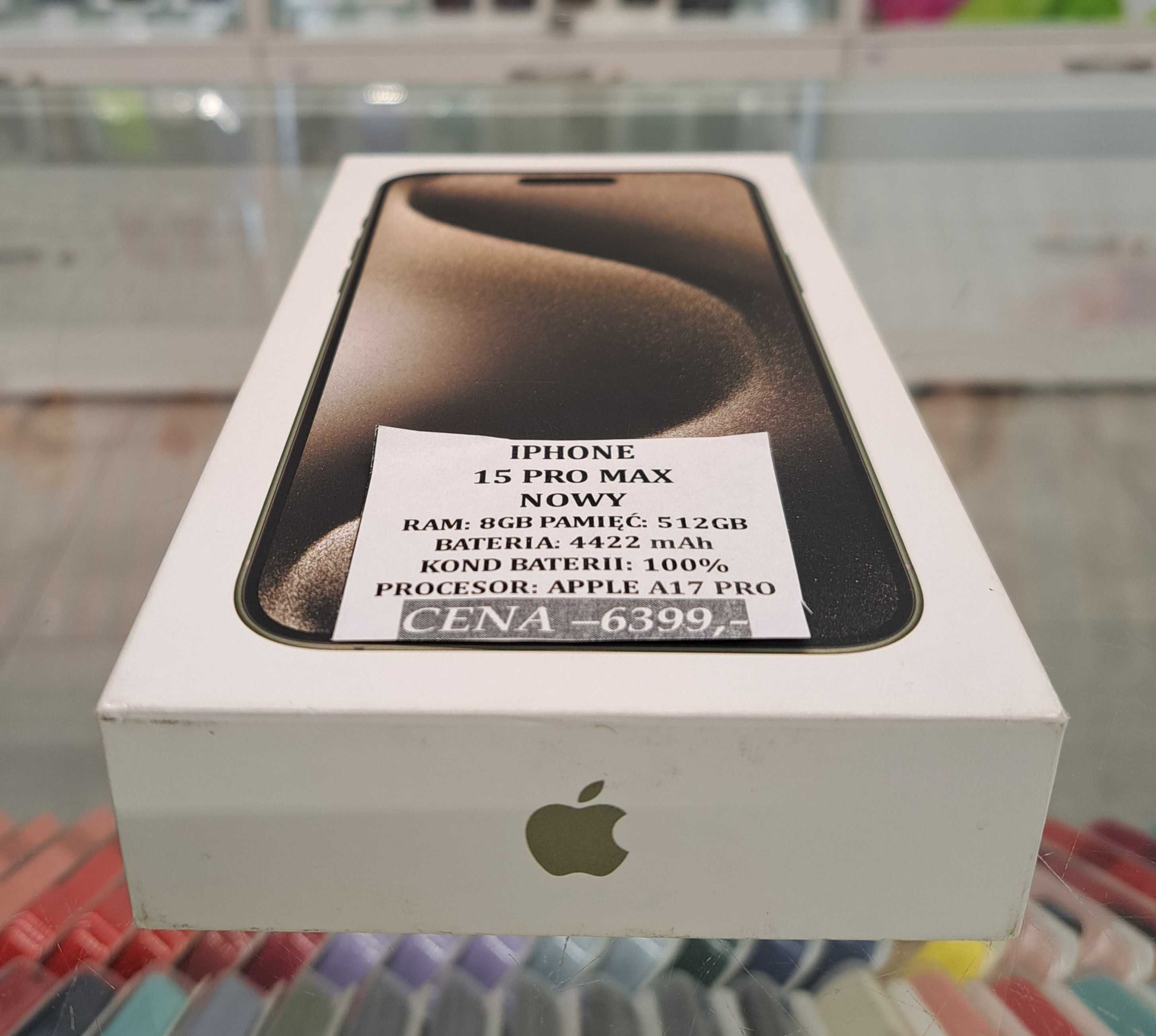 iPhone 15 PRO MAX 8/512GB NOWY Lokal Telakces Felicity