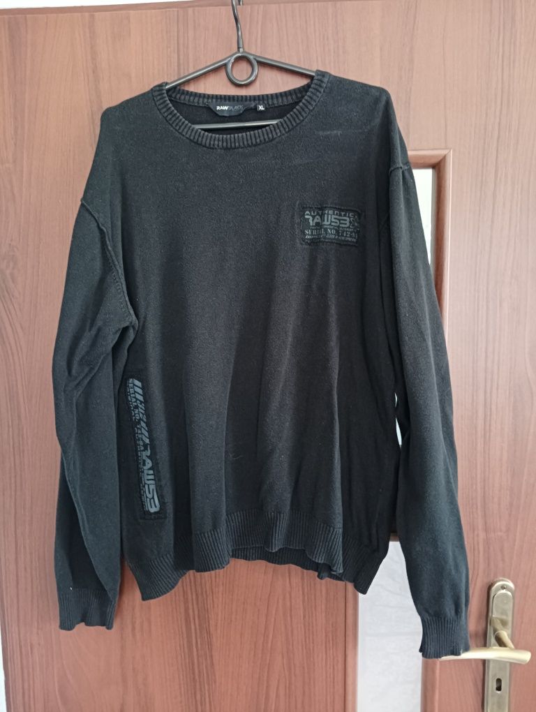 XL męski czarny swetr sweter męski