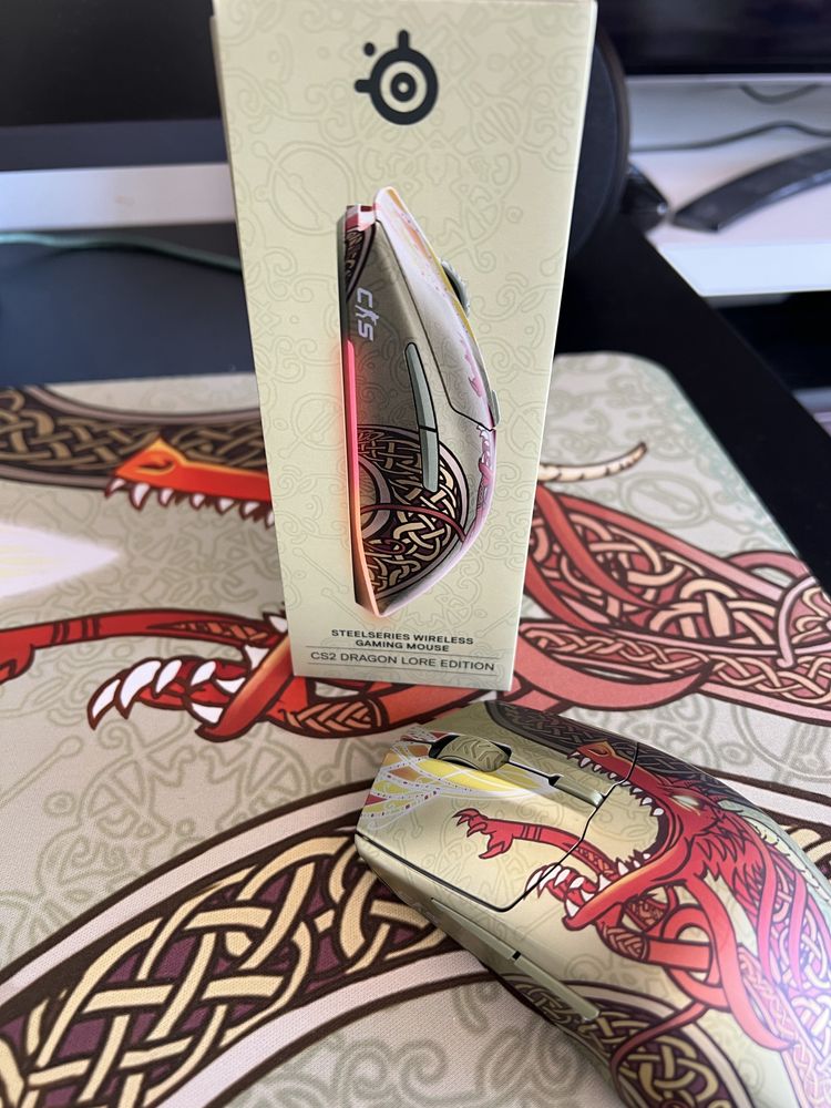 Vendo Rato Gaming Steelseries Wireless CS2 Dragon Lore Edition - Novo!