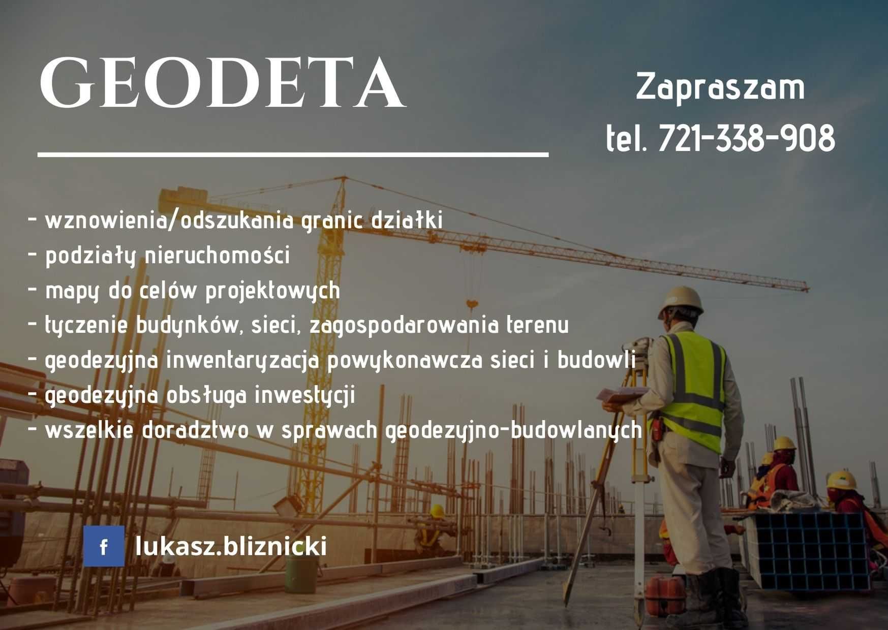 Geodeta / Usługi geodezyjne Łukasz Bliźnicki - Bydgoszcz i okolice