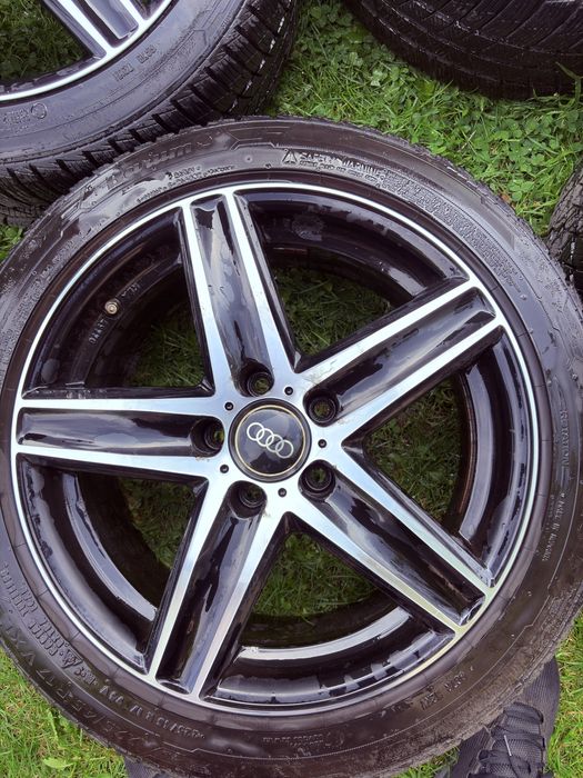 Komplet 4 kół 17 cali 5x112 plus opony 225/45/17 Barum Polaris 5 zima