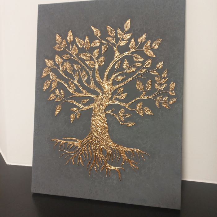 Інтер'єрна текстурна картина "Древо Життя. Мідна Енергія"