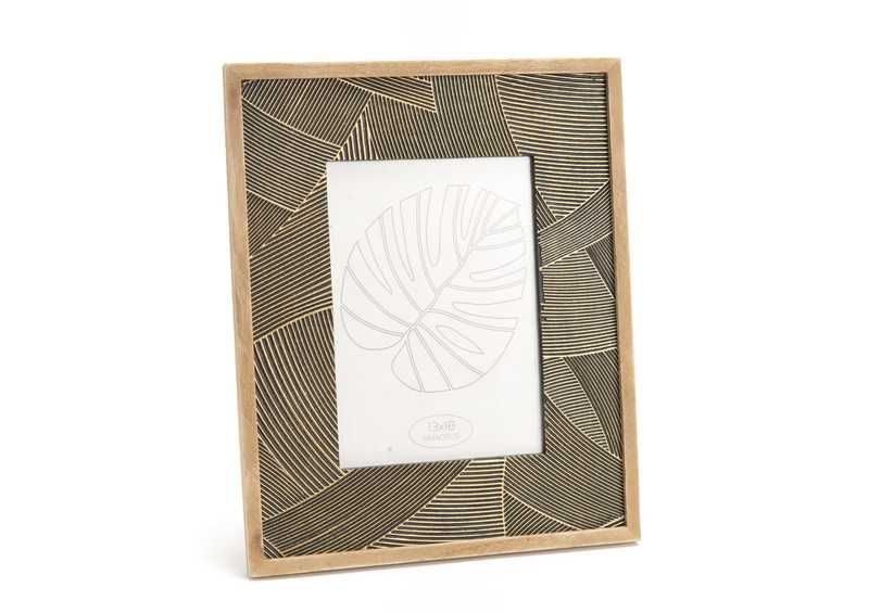 Ramka na zdjęcia Marita 13 cm x 18 cm Amadeus drewno złoto glam boho
