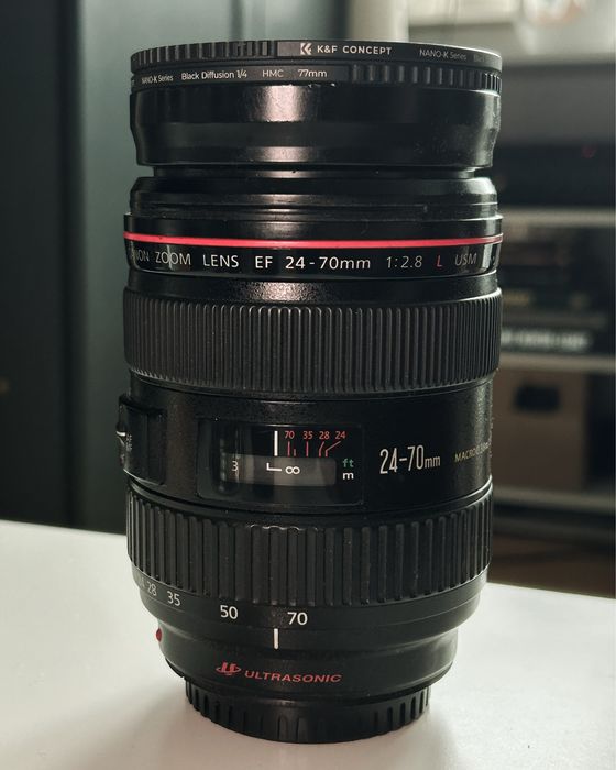 Zestaw Canon EF 24-70mm f2.8L+Helios 44/2+adapter EF-RF+filtry K&F