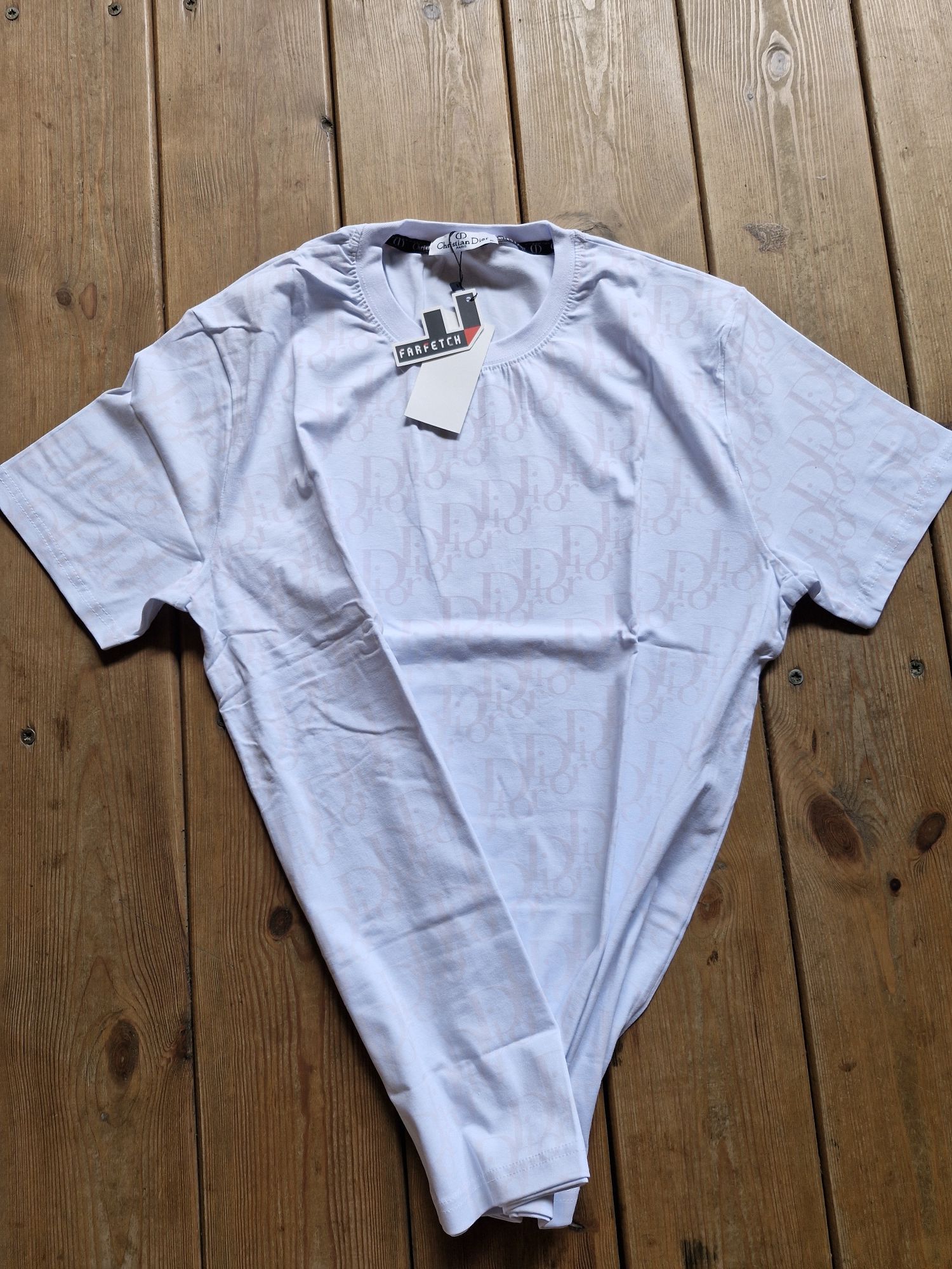 Magiczne koszulka męska bawełna tshirt biała logo lato dior xl  l