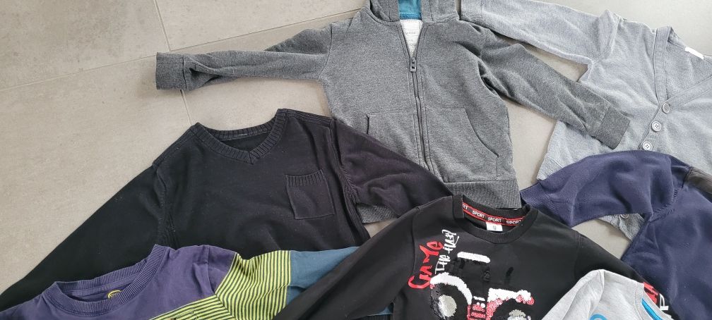 7 sztuk sweterki bluzy paka zestaw komplet dla chlopaka 110 116