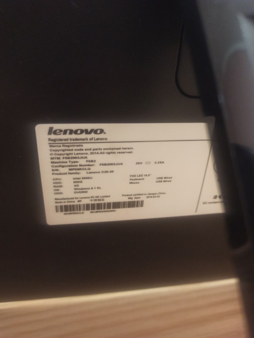 Моноблок компьютер ноутбук lenovo c 20-30