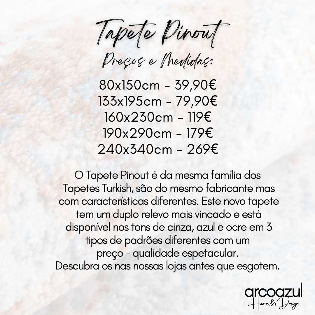 Tapete Pinout com relevo Ocre e Cinza- 135x195cm By Arcoazul