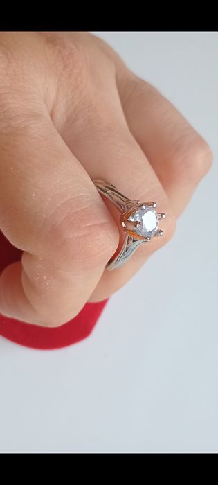 Кольцо, муассанит брилиант серебро