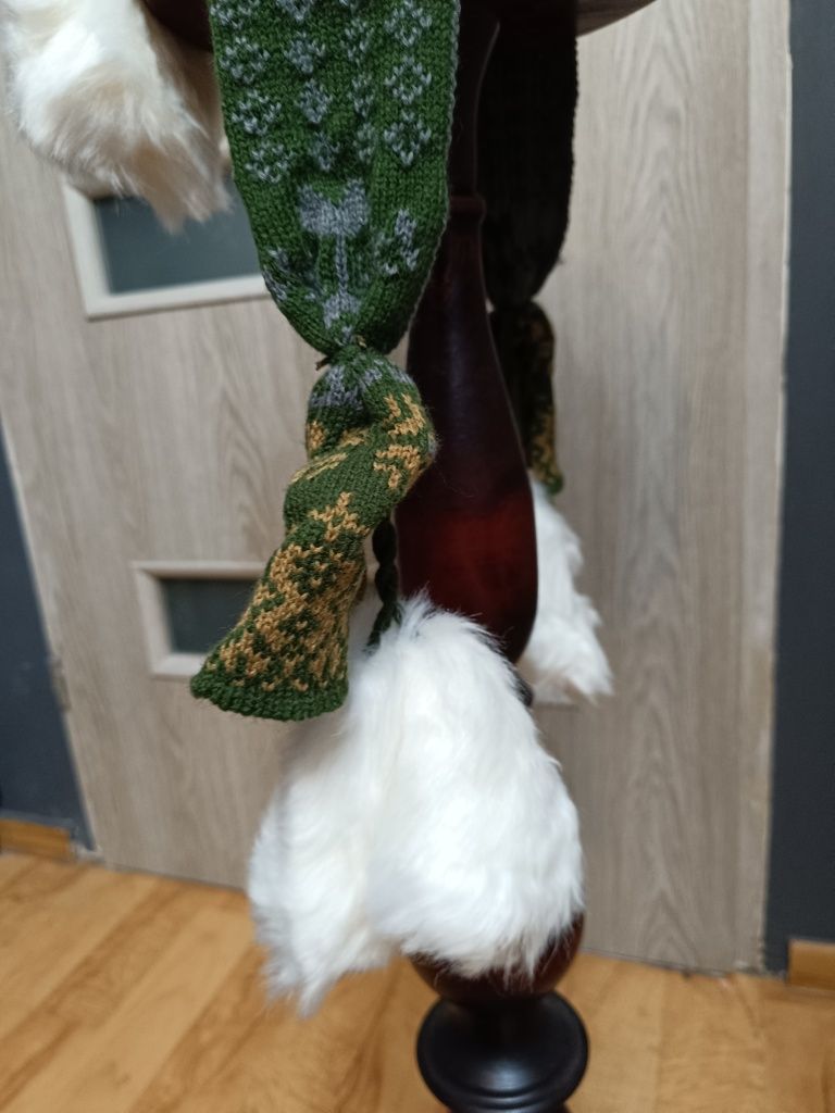 Czapka zimowa uszatka z futerkiem skandynawska