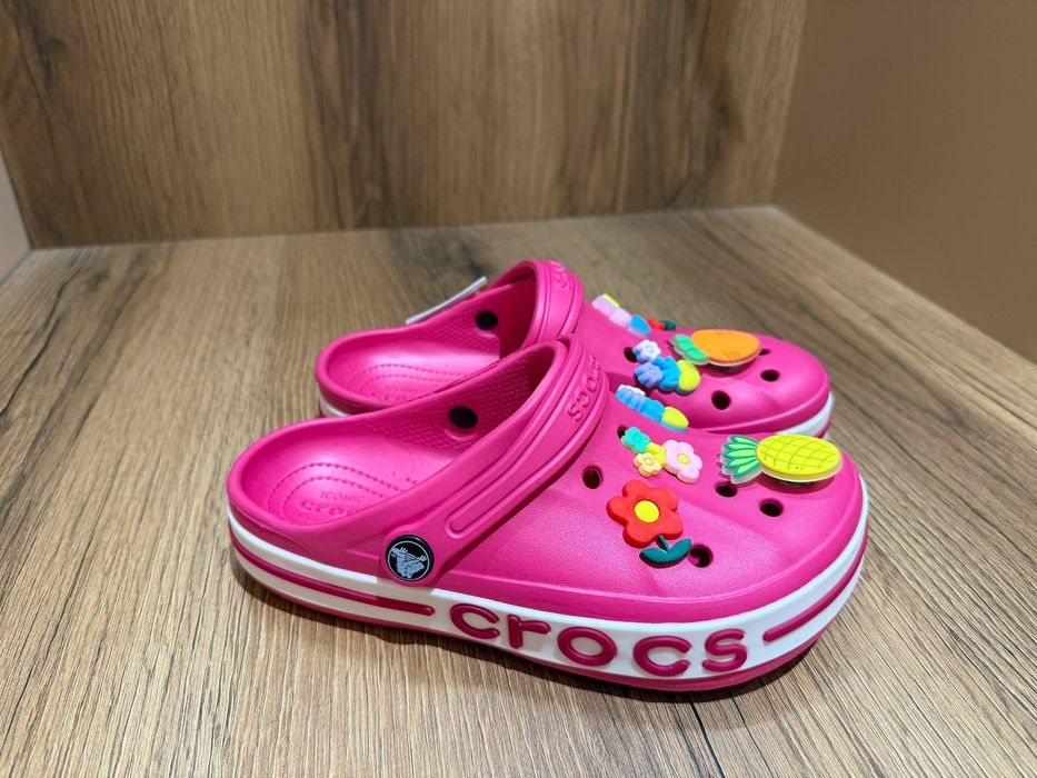 Crocs малинові дитячі/ детские кроксы размер 34-35