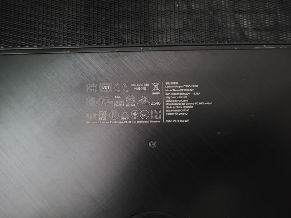 Laptop Lenovo ideapad Y700