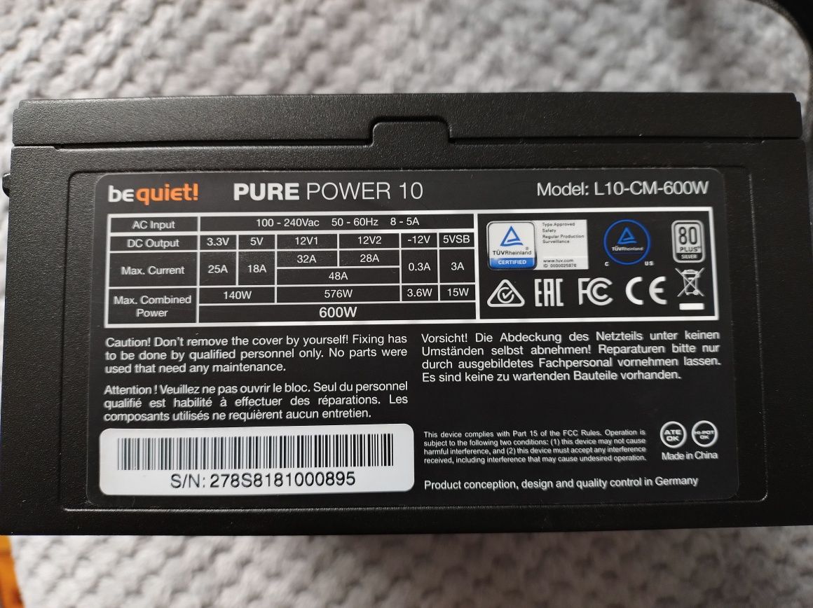 Zasilacz BeQuiet Pure Power 10 600W