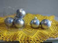 Серебряные шары на ёлку стекло украшения