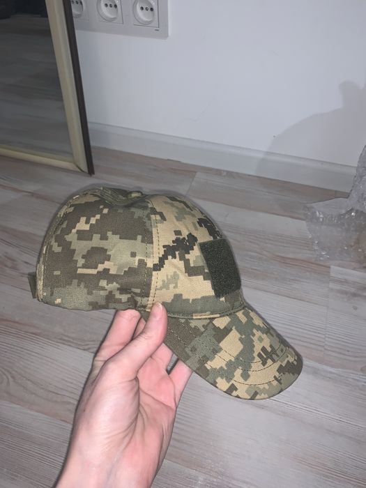 Тактична кепка з липучкою для шеврона піксельна бейсболка