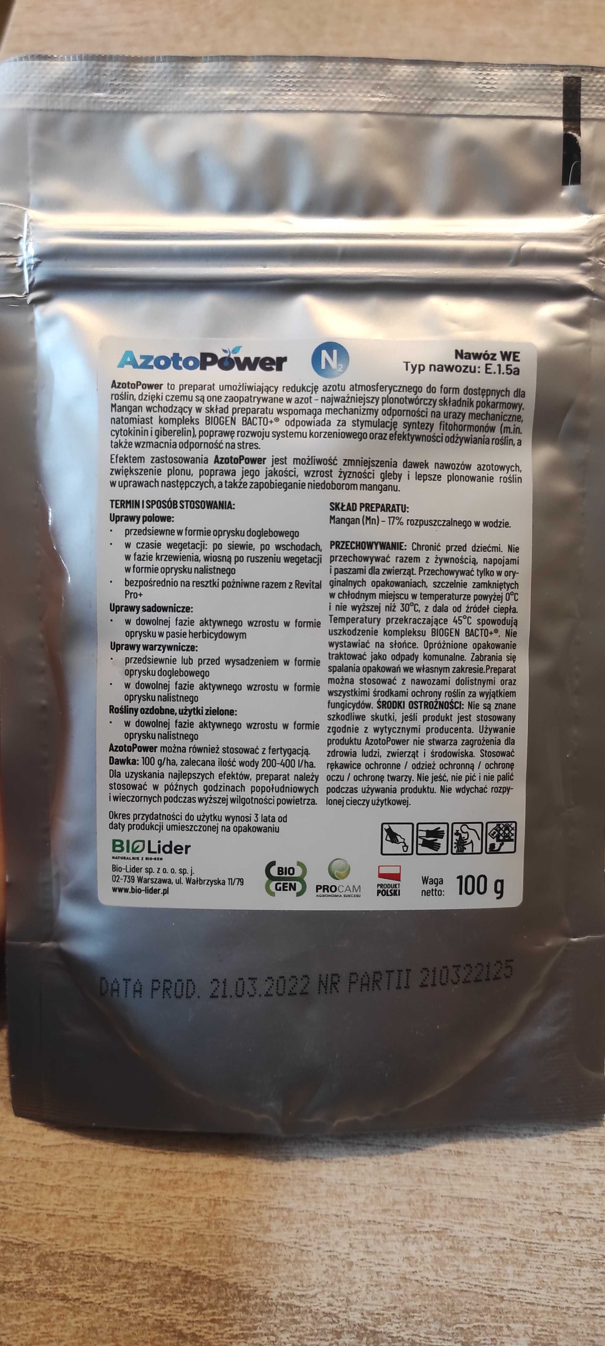 AzotoPower -Stymulator wzrostu roślin 100G wiąże azot atmosferyczny