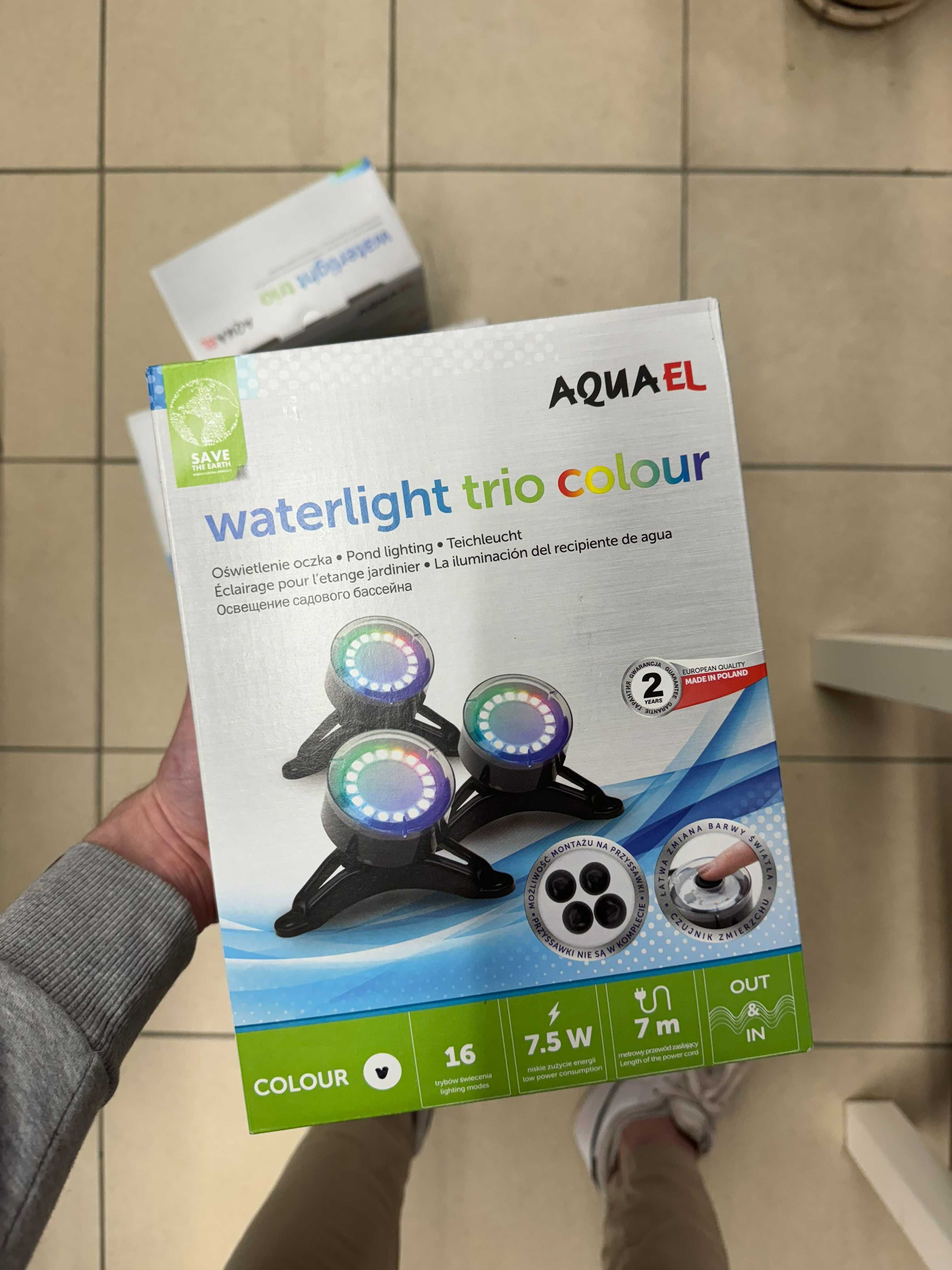 Aquael lampa podwodna - waterlight trio / quadro, biała / kolor