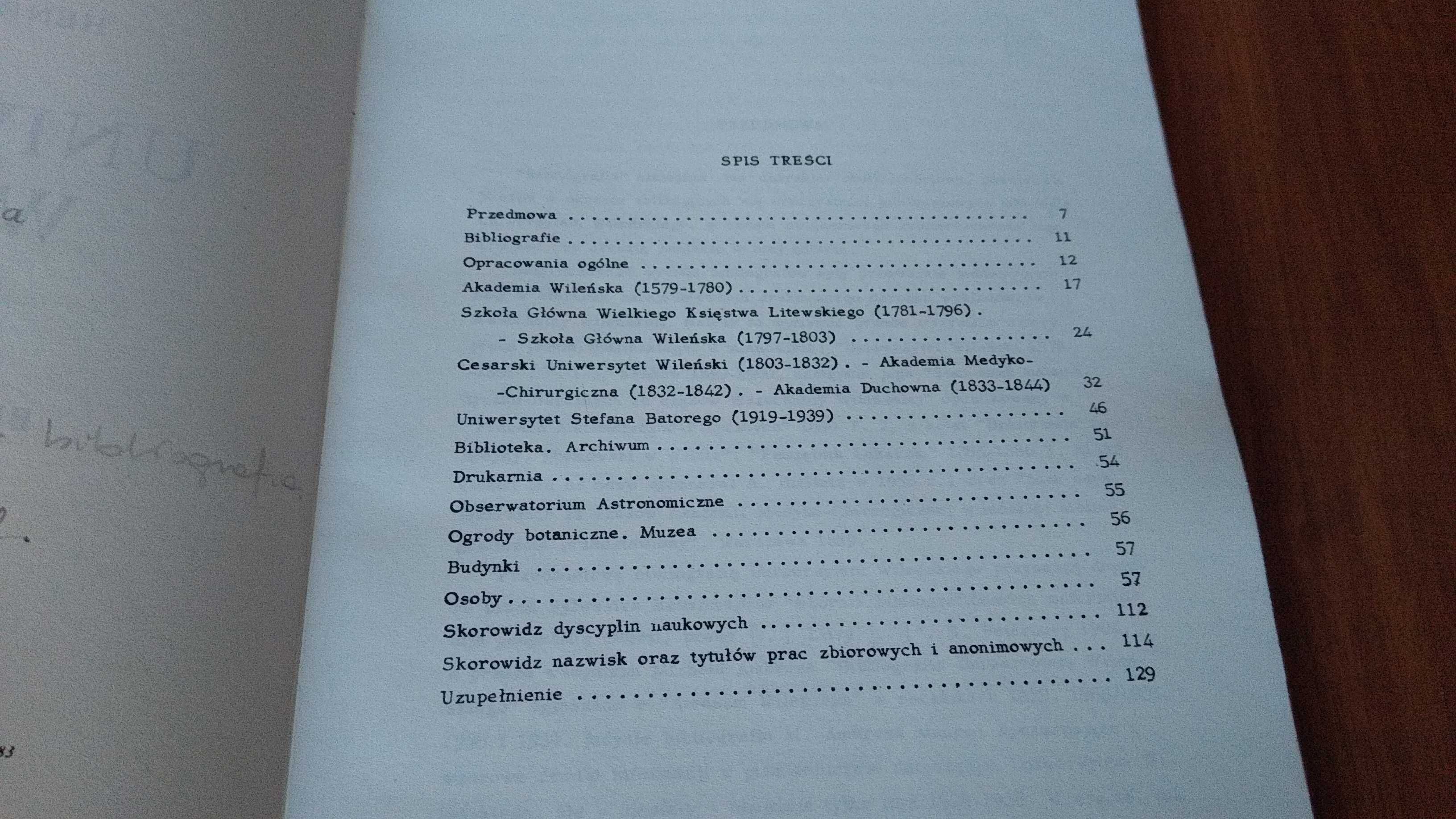 Uniwersytet Wileński 1579-:1939 bibliografia za lata 1945-:1982