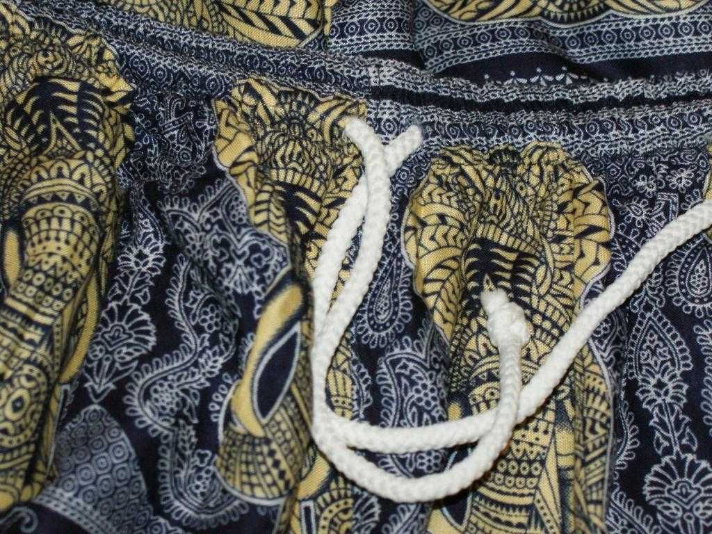 Indyjskie orient pumpy luźne damskie spodnie bollywood słonie L