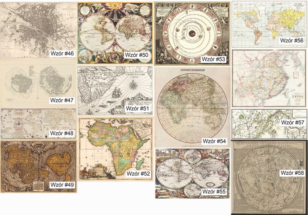 Plakat Poster Obraz Tapeta Vintage Mapa Historyczna Świata Państwa