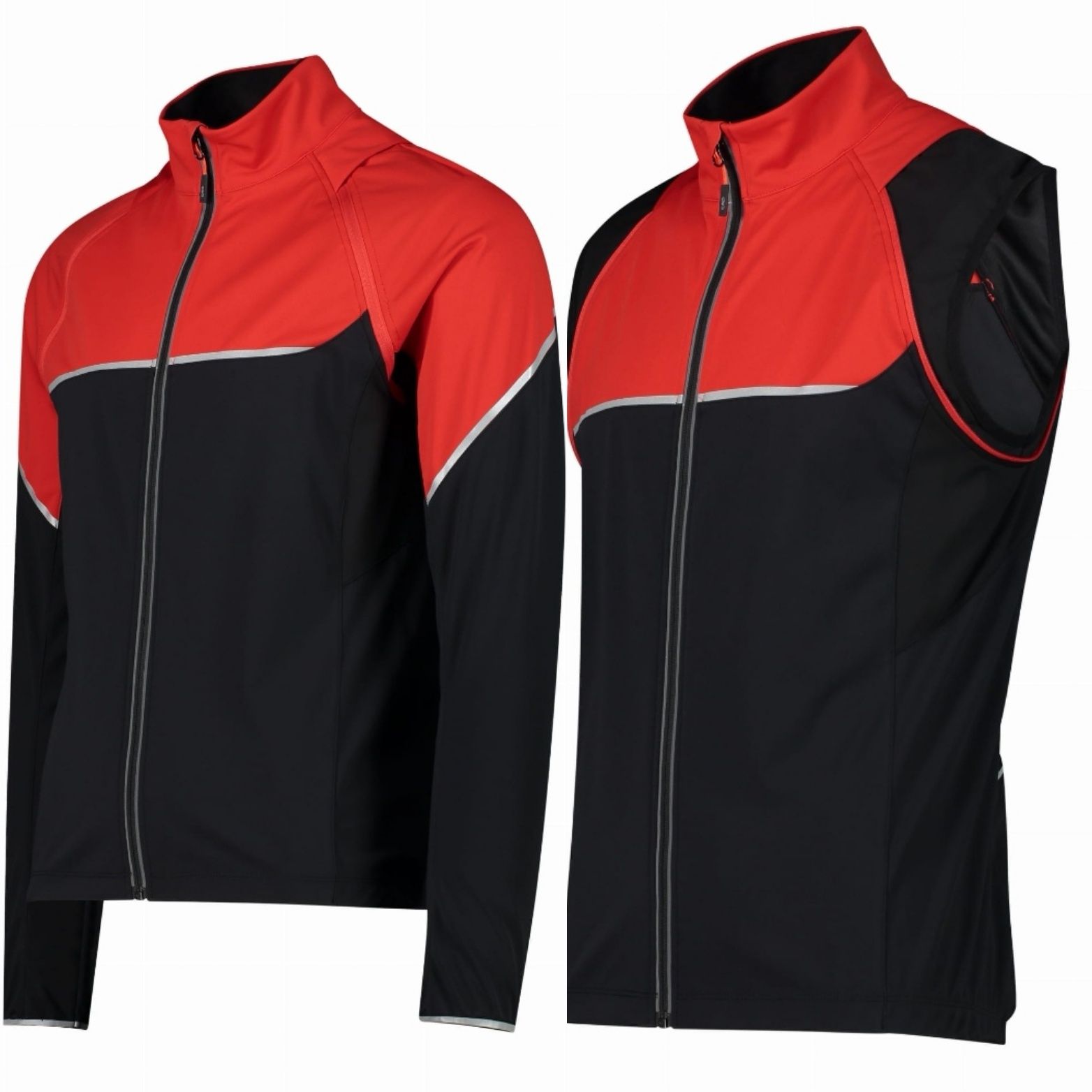 Softshell CMP na rower/bieganie kurtkokamizelka  z odpinanym rękawami