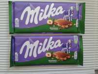 MILKA Czekolada mleczna z kawałkami orzechów z Niemiec 100g x 2
