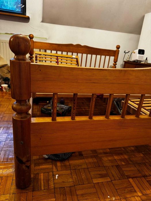 łóżko małżeńskie drewniane 160x200cm + luksusowe regulowane stelaże