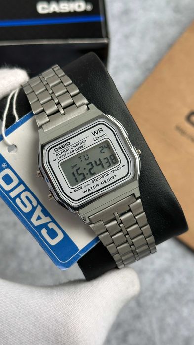 Годинник Casio Vintage A159 silver-white / касіо A168 /часы касыо A158