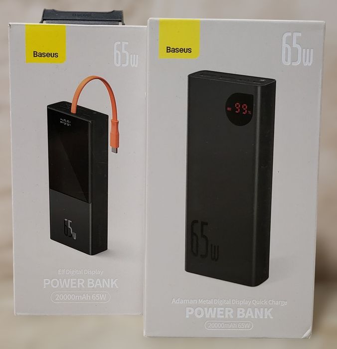 Повербанк Baseus 65W 20000mAh Adaman зовнішній акумулятор чорний