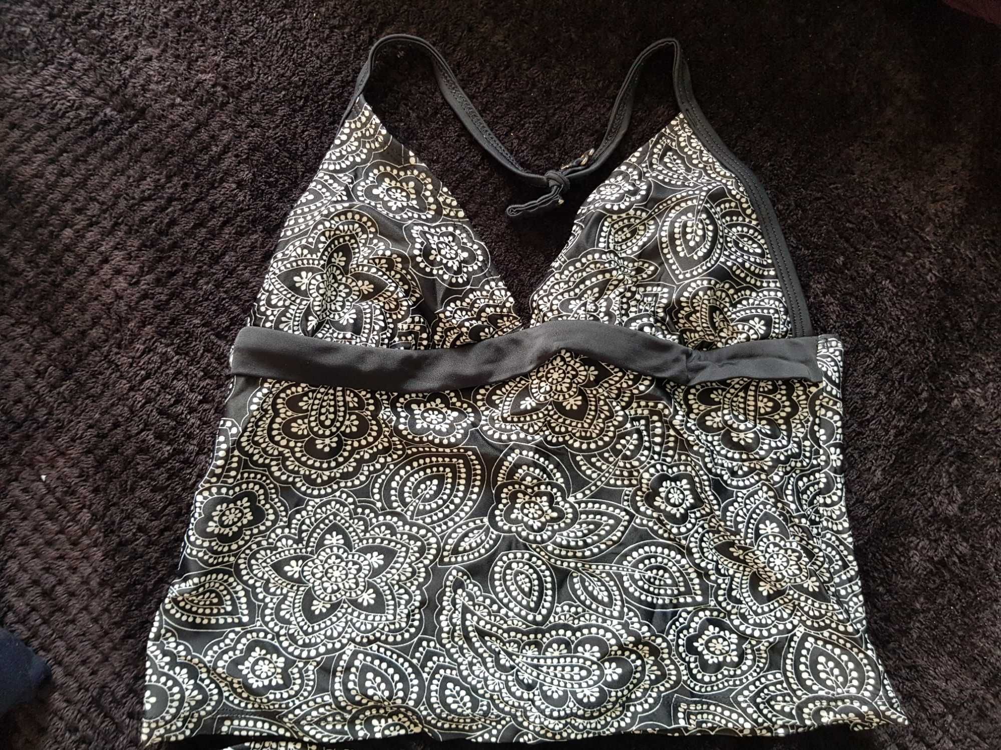 Strój kąpielowy Isaac Mizrahi tankini czarny biały M/L/38/40
