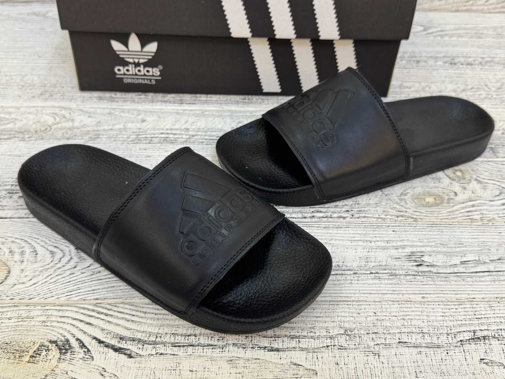 Чоловічі шкіряні шльопанці Адідас Чоловічі капці Adidas. Розміри 40–45