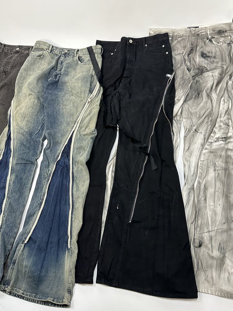 Rick Owens BANANA boot cut faded opium archive джинси сині джинсы клеш