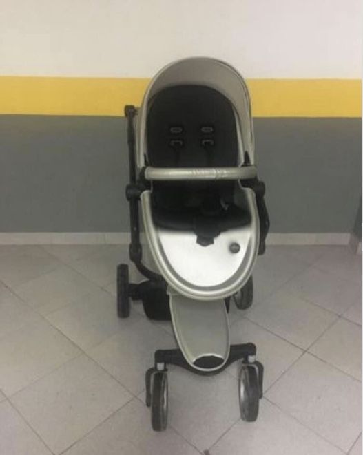 Carrinho passeio MIMA cinza (com alcofa)