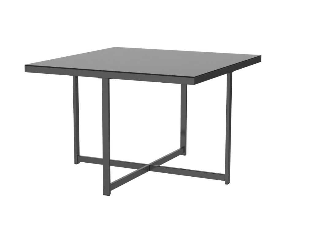 Conjunto de mesa de jantar de vidro NATERIAL COMPASS CINZA ESCURO