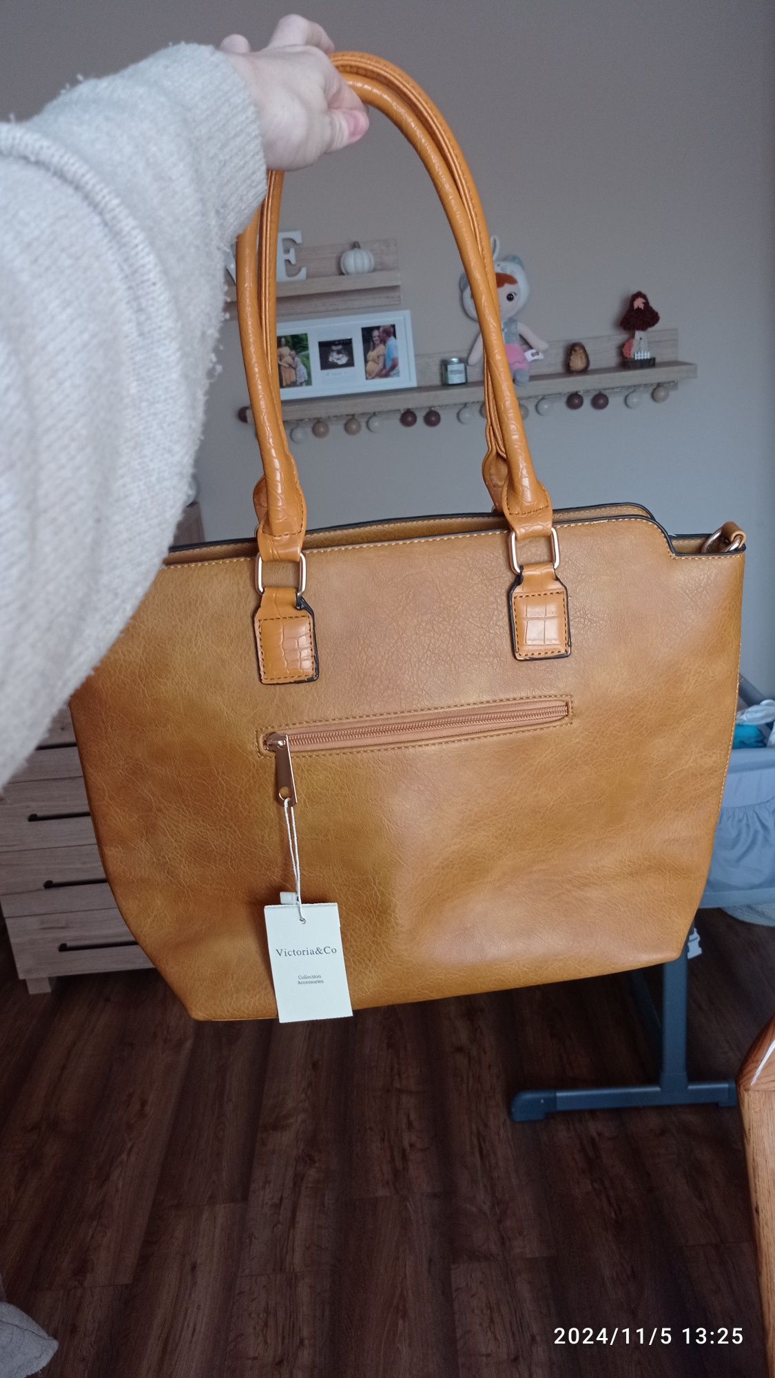 Nowa elegancka torba musztardowa