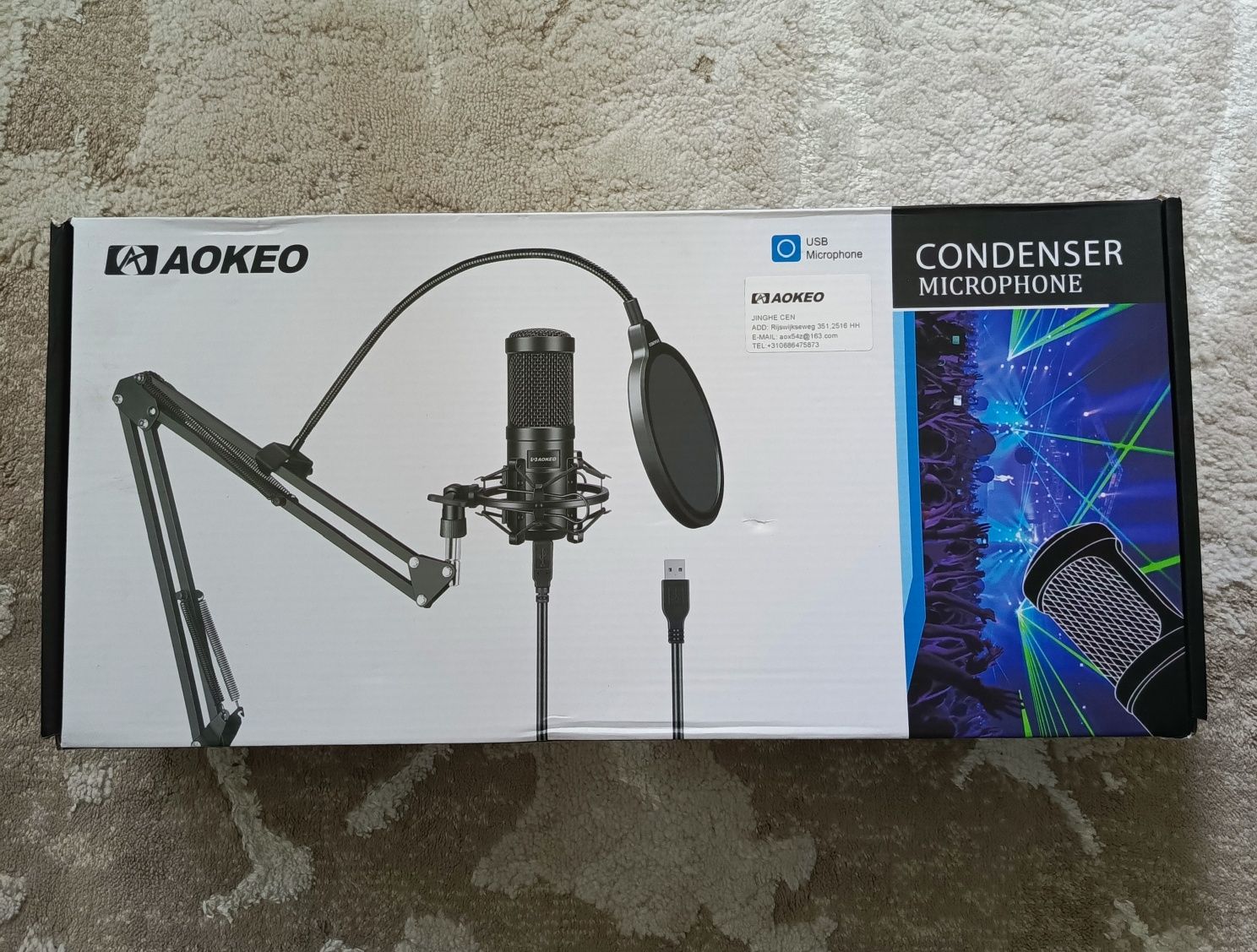 Конденсаторний мікрофон Aokeo AK-60 192 кГц/24 біт USB з підставкою