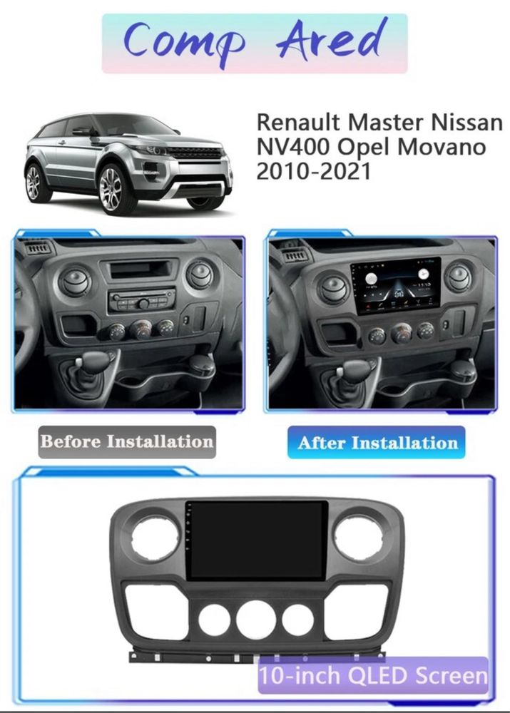 Штатная магнитола Nissan NV400/Opel Movano/Renault Master(2010-2019)