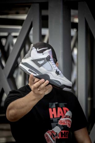 Кроссовки Nike Air Jordan 4 Retro White Cement | Мужские/Женские r1