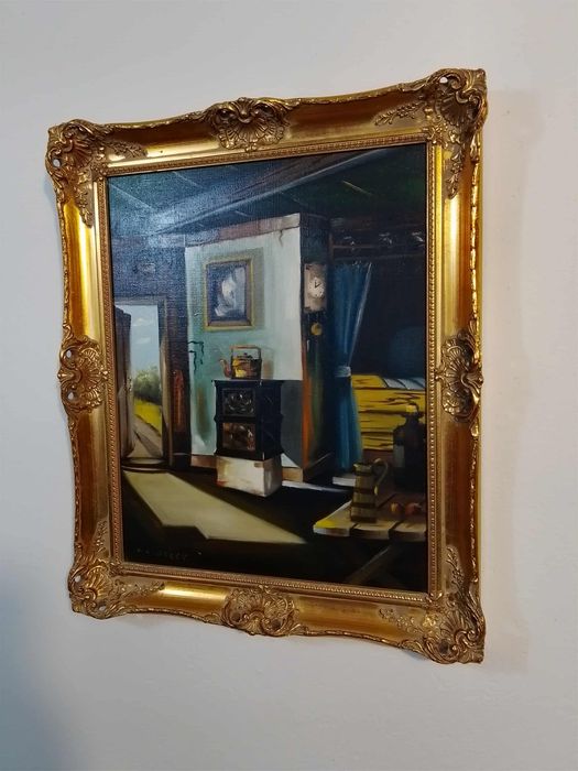 Stary obraz na płótnie OLE C. BORCH